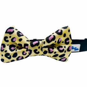 Cutie Ties Dog Bow Tie (Color: Cheetah Yellow, size: one size)