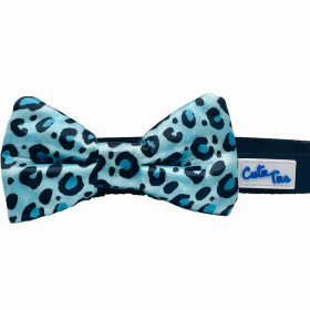 Cutie Ties Dog Bow Tie (Color: Blue Cheetah, size: one size)