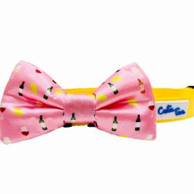 Cutie Ties Dog Bow Tie (Color: Wine & Cheese Pink, size: one size)