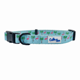 Cutie Ties Fun Design Dog Collar (Color: Flamingo Miami Vice, size: large)