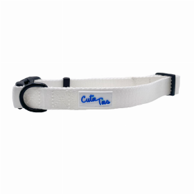 Cutie Ties Fun Design Dog Collar (Color: White, size: medium)