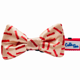 Cutie Ties Dog Bow Tie (Color: Bacon, size: one size)