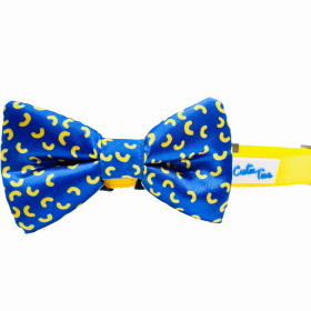 Cutie Ties Dog Bow Tie (Color: Mac and Cheese Blue, size: one size)