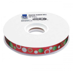 50-Yard Printed Ribbon Rolls (Color: Circles, size: 50 Yards)