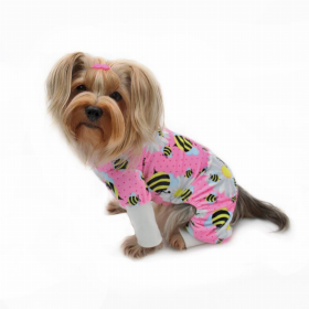 Ultra Soft Plush Minky Bumblebee & Flower Pajamas (Color: Pink, size: small)