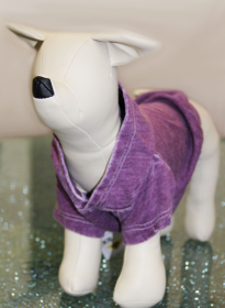 Doggy Hoodie French Terry (Color: Plum, size: Mini)