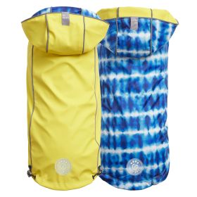 GF Pet Reversible Elasto-Fit Raincoat (Color: Yellow/Blue, size: XS)