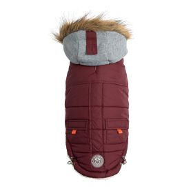 GF Pet Winter Sailor Parka (Color: Burdundy, size: 2XS)