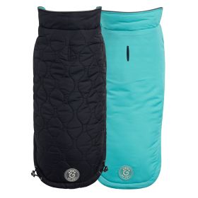 GF Pet Reversible Chalet Jacket (Color: Black/Aqua, size: 2XS)