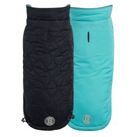 GF Pet Reversible Chalet Jacket (Color: Black/Aqua, size: XS)