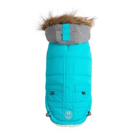 GF Pet Winter Sailor Parka (Color: Aqua, size: 3XL)